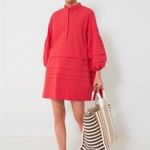 Tuckernuck (Pomander Place) Chelsea Red Tiered Long Sleeve Dress